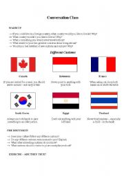 English Worksheet: Different Customs