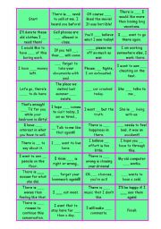 English Worksheet: Negative words Board game 