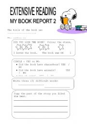 English Worksheet: My BOOK REPORT 2/3