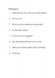 English Worksheet: Airport Dialogue