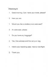 English Worksheet: Airport Dialogue