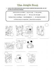 English worksheet: Jungle Book match the dialogues with the pictures