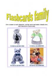 English Worksheet: flashcards family