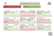 tic tac toe - revision of past tenses