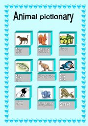 English Worksheet: Animal pictionary