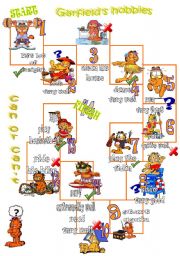 Garfield boardgame with the verb CAN