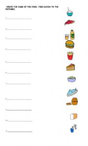 English Worksheet: FOOD