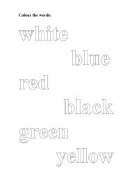 English Worksheet: colours
