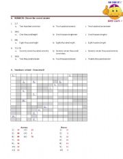 English worksheet: NUMBERS