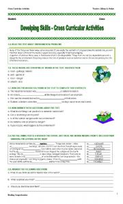 English Worksheet: Reading Comprehension