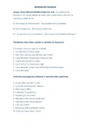 English Worksheet: Frequency adverbs