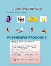 English worksheet: PERSONAL PRONOUN AND POSSESSIVES