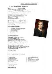 English Worksheet: Adele - Rolling the deep