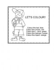 English Worksheet: Lets colour