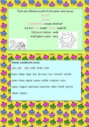 English Worksheet: Practices of vowels sounds  