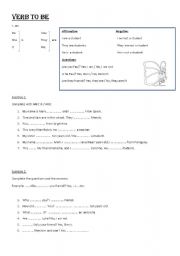 English worksheet: -verb to be-