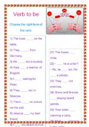 English Worksheet: Verb to be