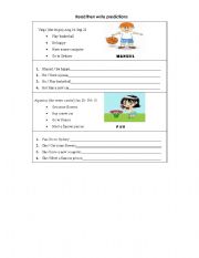 English Worksheet: future simple exercises