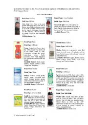 English Worksheet: Drinks - Reading