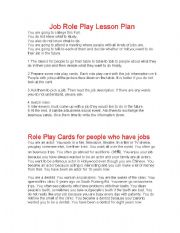 English Worksheet: Job Role Play
