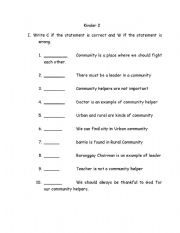 English worksheet: Community