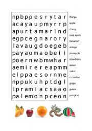 English Worksheet: fruits