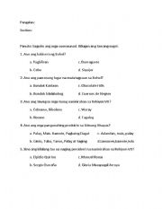English Worksheet: Social studies bohol