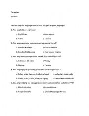 English worksheet: Social studies bohol