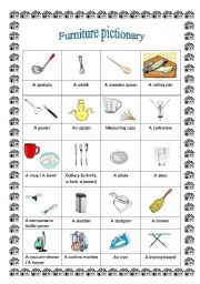 English Worksheet: Furniture pictionary (3rd part)