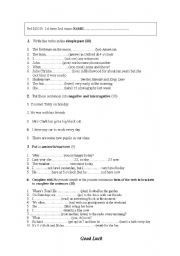 English Worksheet: exam review