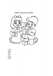 English worksheet: happy childs day