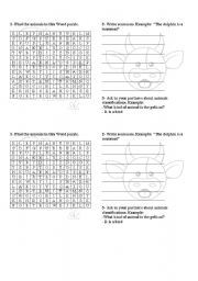 English Worksheet: word puzzle animals