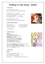 Rolling in the Deep - Adele - Worksheet