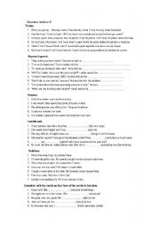 English Worksheet: grammar revision 2