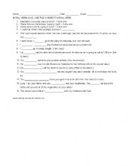 English Worksheet: Modal Verb Quiz - Elementary