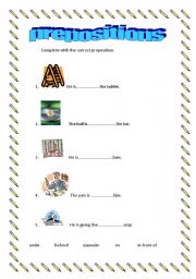 English worksheet: Prepositions