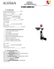 English Worksheet: 21 guns, green day