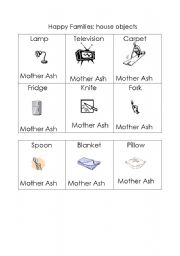 English worksheet: Happy families