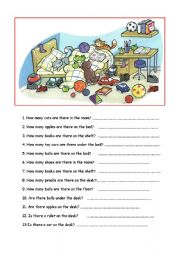 English Worksheet: How many....?