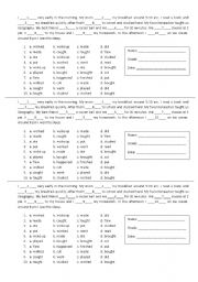 English Worksheet: Simple Past Test