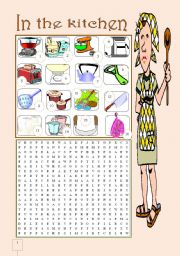 English Worksheet: In the kitchen