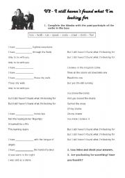 English Worksheet: I still havent found what Im looking for - U2