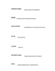 English Worksheet: Written Composition