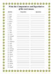 English Worksheet: Comparatives & Superlatives Exercises.