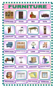 English Worksheet: FURNITURE