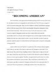 English Worksheet: Becoming America