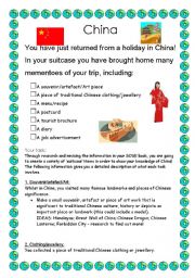 English Worksheet: China SOSE assignment