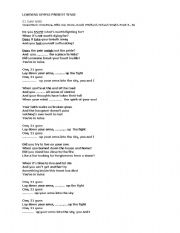 English Worksheet: present tense -song