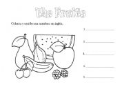 English Worksheet: the fruits