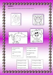 English Worksheet: HAS GOT ... (WITH MONSTERS)